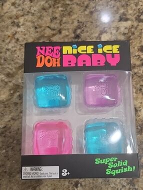 Nee Doh Nice Ice Baby Super Solid Squish Toys - Pink & Blue